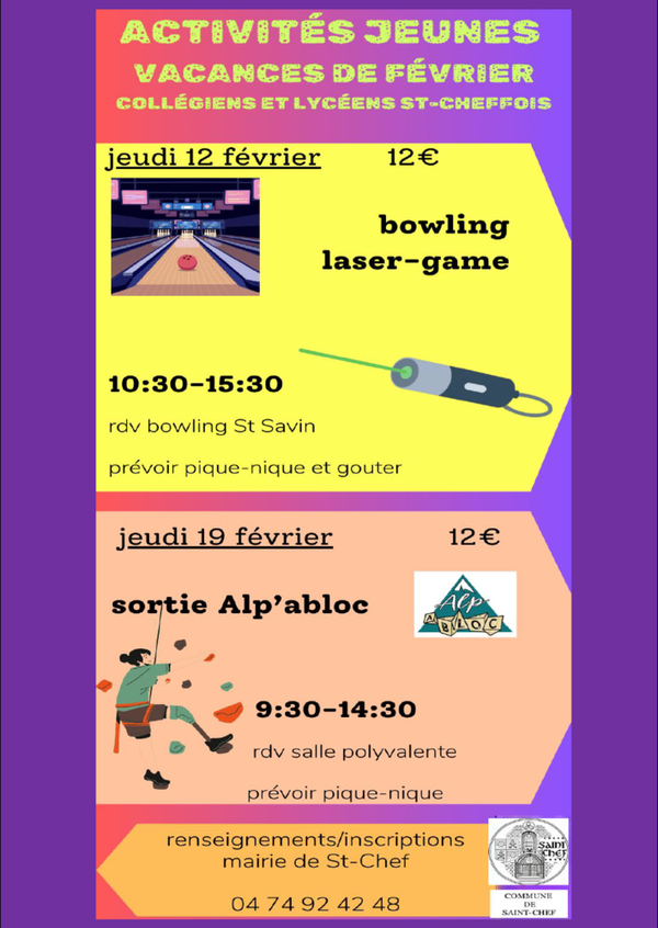 Sorties jeunesse hiver 2026 Sorties jeunesse hiver 2026